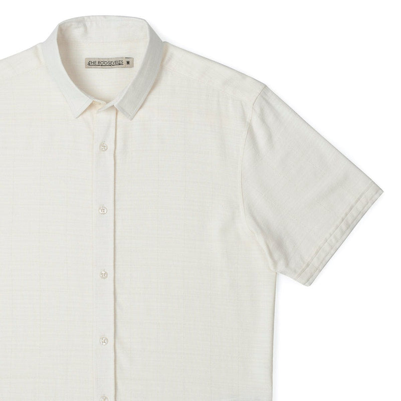 RSVLTS White Sand Bamboo Short Sleeve Shirt in White — detail 3
