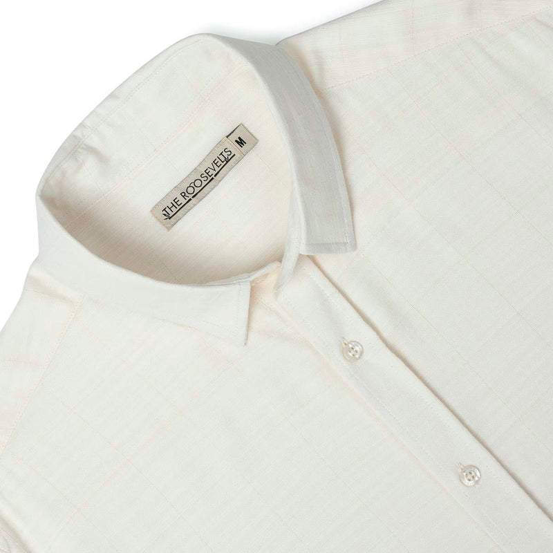 RSVLTS White Sand Bamboo Short Sleeve Shirt in White — detail 6