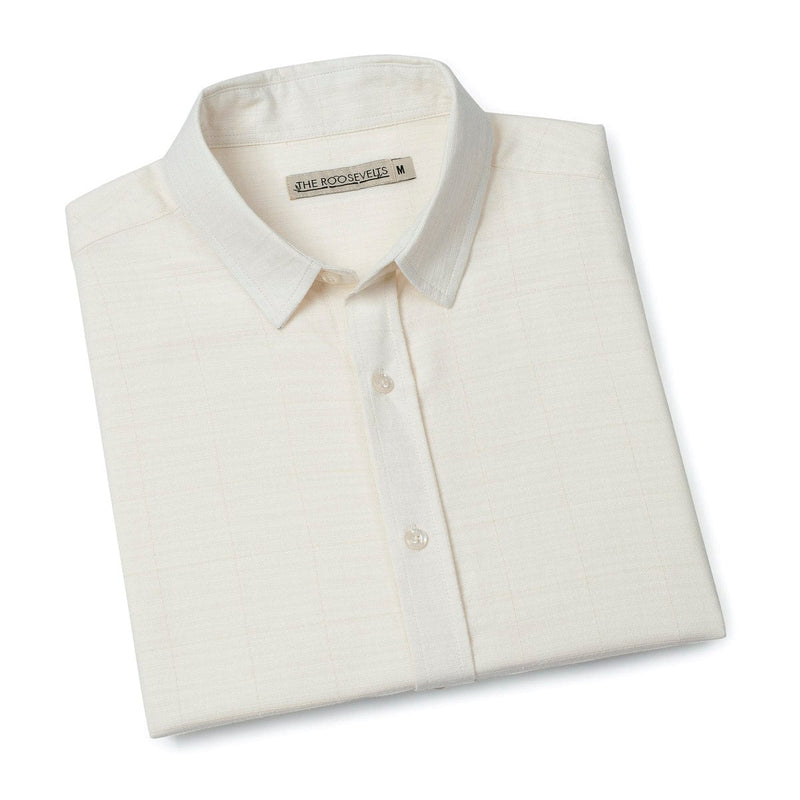 RSVLTS White Sand Bamboo Short Sleeve Shirt in White — detail 8