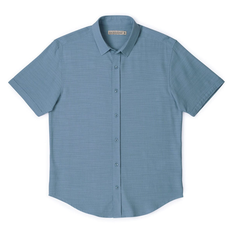 RSVLTS Ocean Mist Bamboo Short Sleeve Shirt in Blue — detail 5