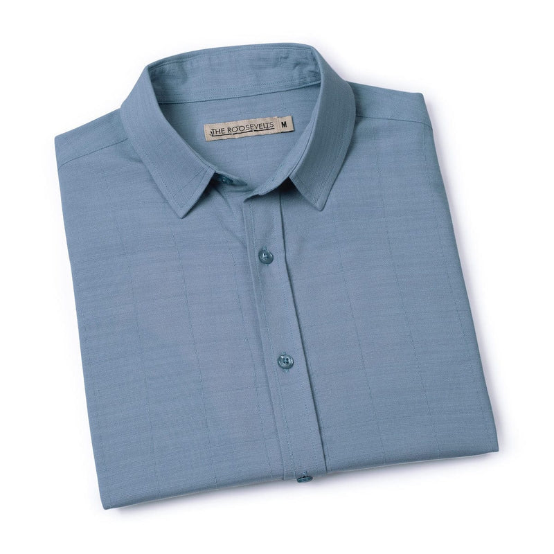 RSVLTS Ocean Mist Bamboo Short Sleeve Shirt in Blue — detail 9