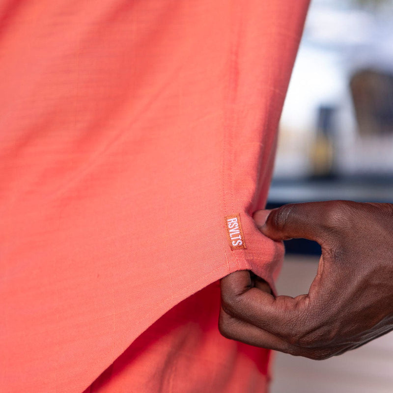 RSVLTS Georgia Peach Bamboo Short Sleeve Shirt in Orange — detail 4