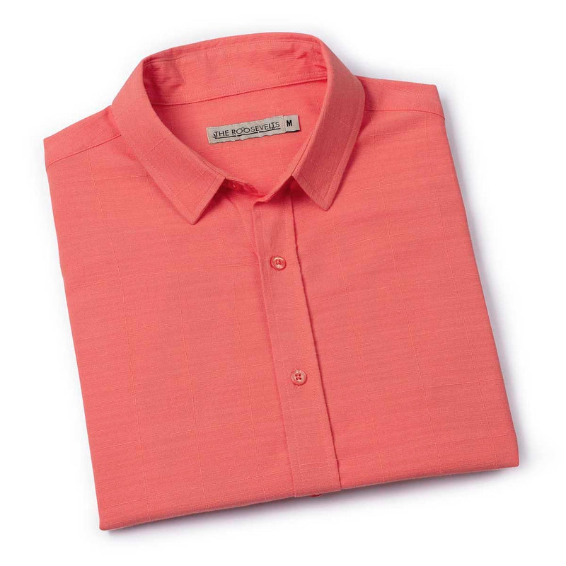 RSVLTS Georgia Peach Bamboo Short Sleeve Shirt in Orange — detail 9