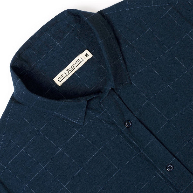 RSVLTS Night Sky Bamboo Short Sleeve Shirt in Blue — detail 7