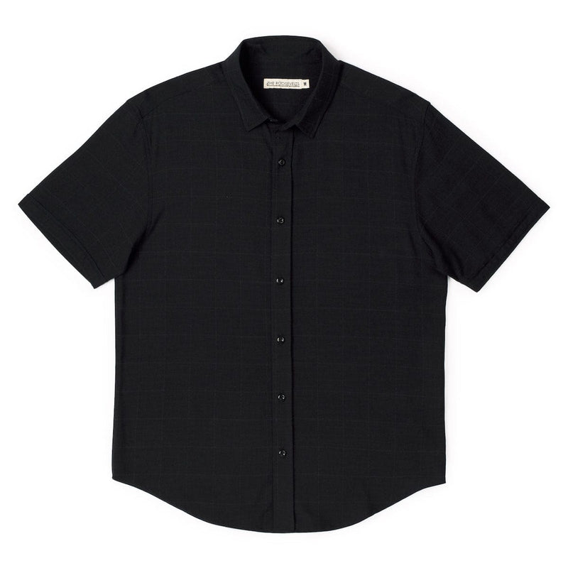 RSVLTS Obsidian Black Bamboo Short Sleeve Shirt in Black — detail 5