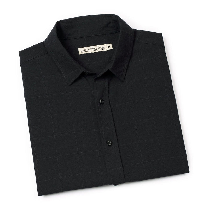 RSVLTS Obsidian Black Bamboo Short Sleeve Shirt in Black — detail 8