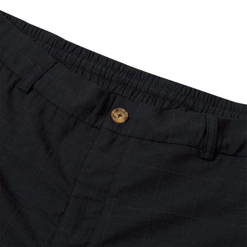 RSVLTS Obsidian Black Bamboo Resort Shorts in Black — detail 5
