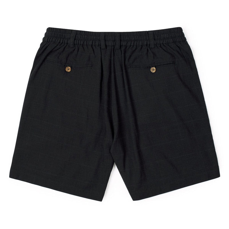RSVLTS Obsidian Black Bamboo Resort Shorts in Black — detail 7