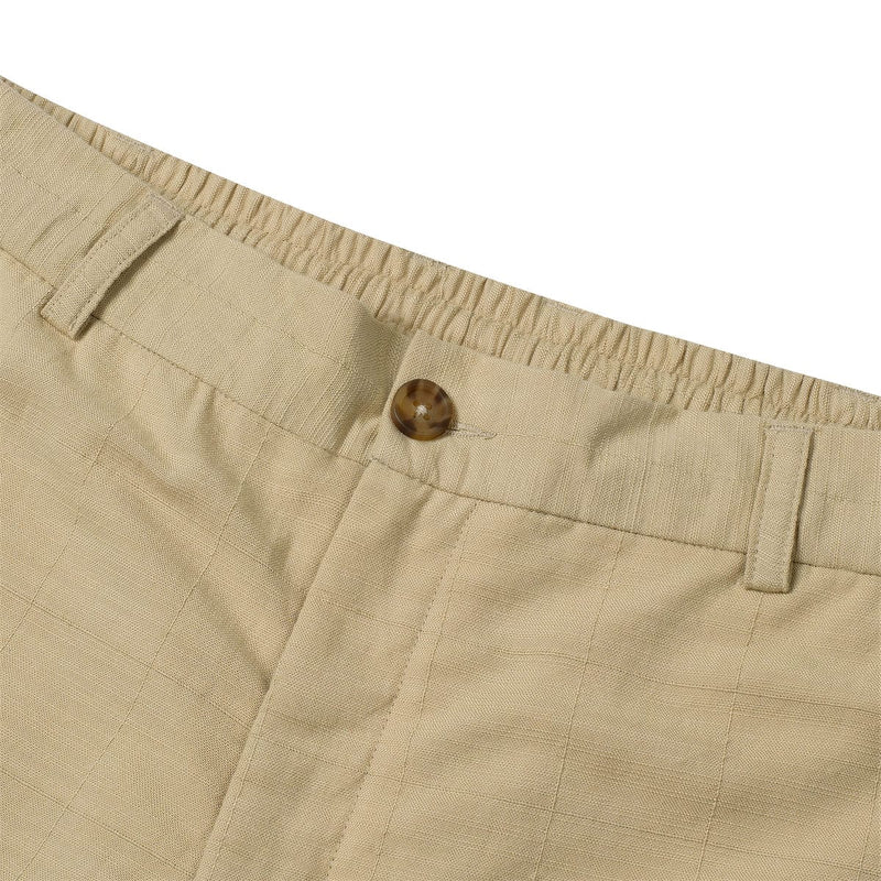 RSVLTS Khaki Bamboo Resort Shorts in Brown — detail 5