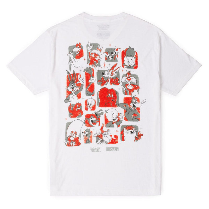 RSVLTS Tunes and Melodies Crewneck Tee in White — front view