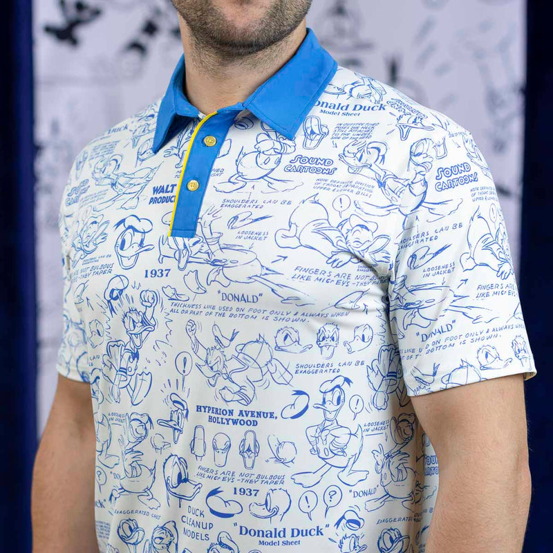 RSVLTS Designing Donald All-Day Polo in White — front view