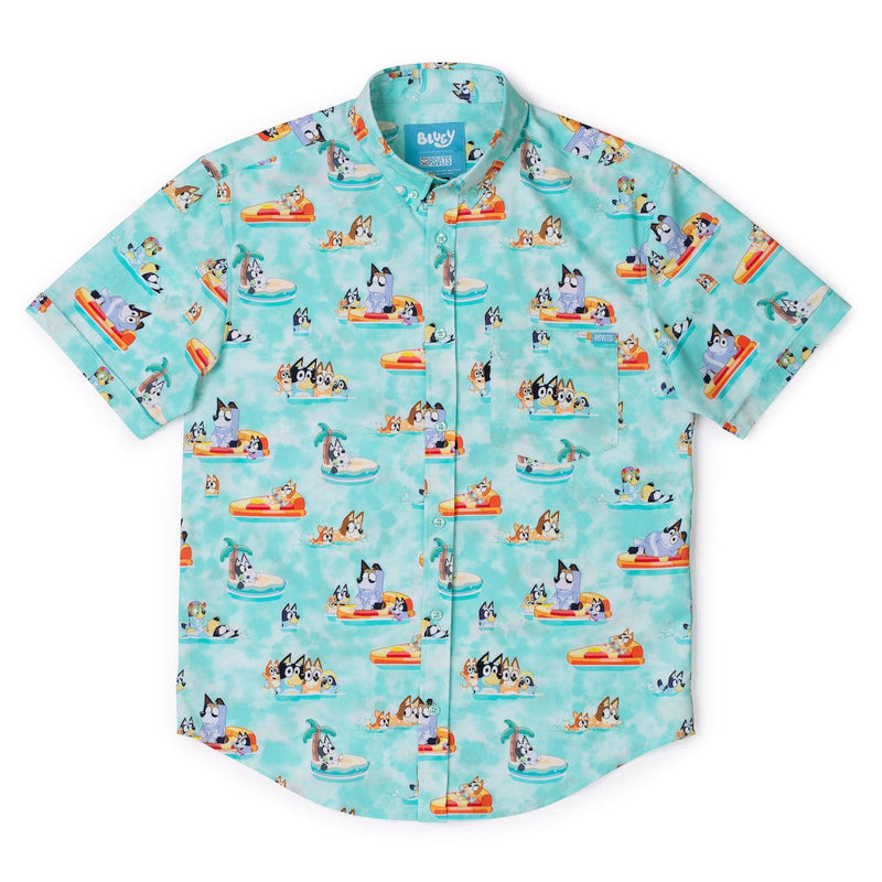 RSVLTS Everybody in the Pool KUNUFLEX Short Sleeve Shirt in Green — detail 3
