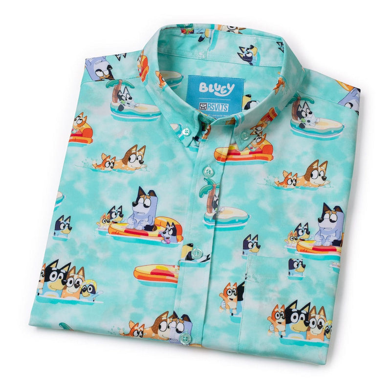 RSVLTS Everybody in the Pool KUNUFLEX Short Sleeve Shirt in Green — detail 7
