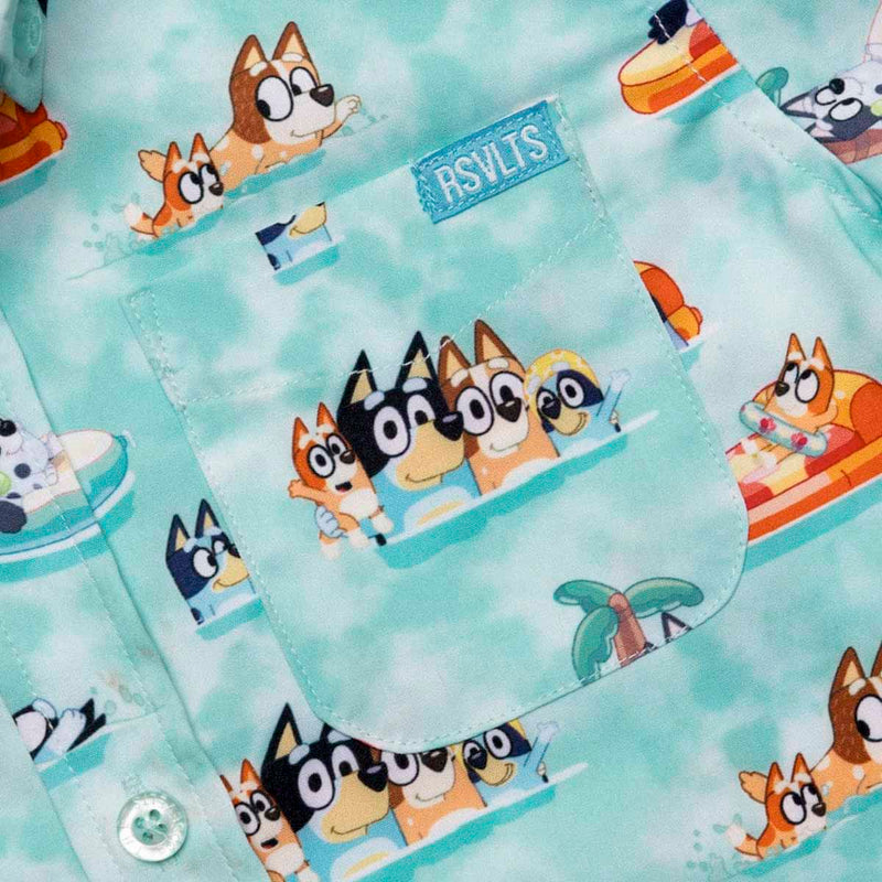RSVLTS Everybody in the Pool Preschool KUNUFLEX Short Sleeve Shirt in Green — detail 2