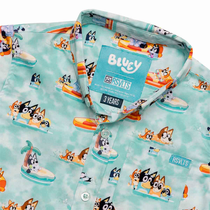RSVLTS Everybody in the Pool Preschool KUNUFLEX Short Sleeve Shirt in Green — detail 4