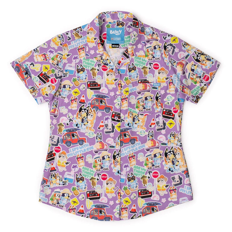 RSVLTS Let's Motor Women's KUNUFLEX Short Sleeve Shirt in Purple — detail 3