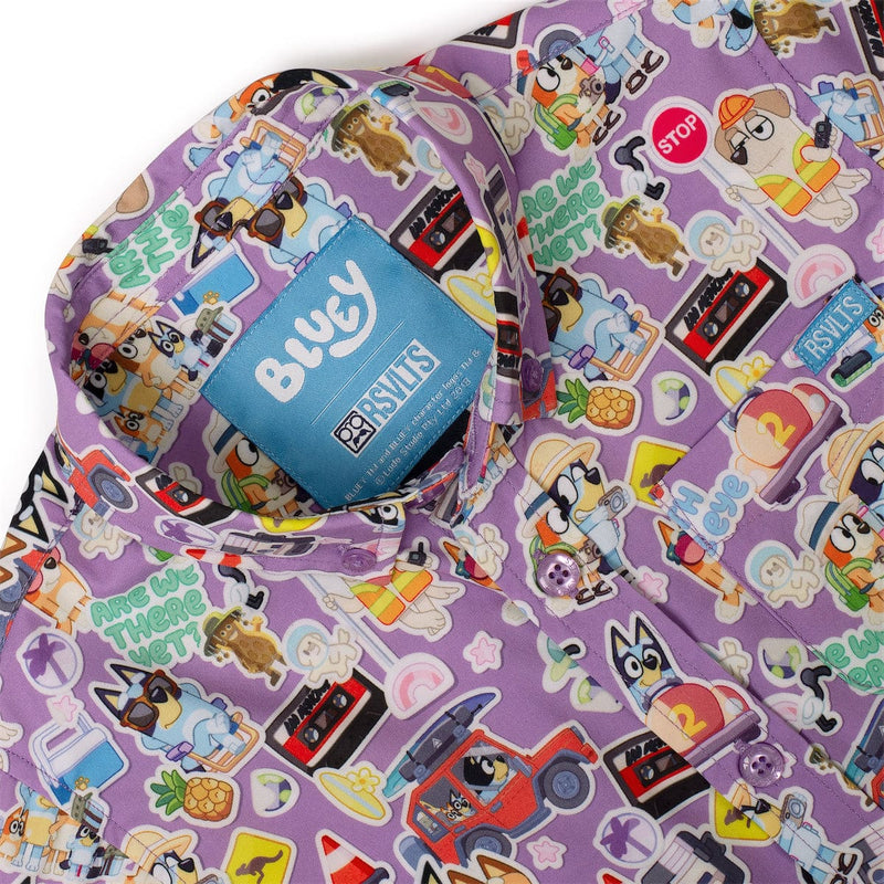 RSVLTS Let's Motor Preschool KUNUFLEX Short Sleeve Shirt in Purple — detail 3