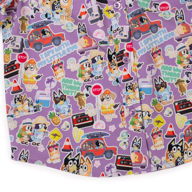 RSVLTS Let's Motor Preschool KUNUFLEX Short Sleeve Shirt in Purple — detail 4