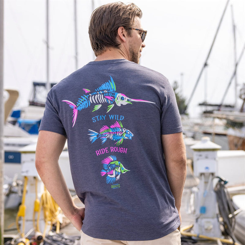 RSVLTS Skeletal Seas Crewneck Tee in Blue — detail 4