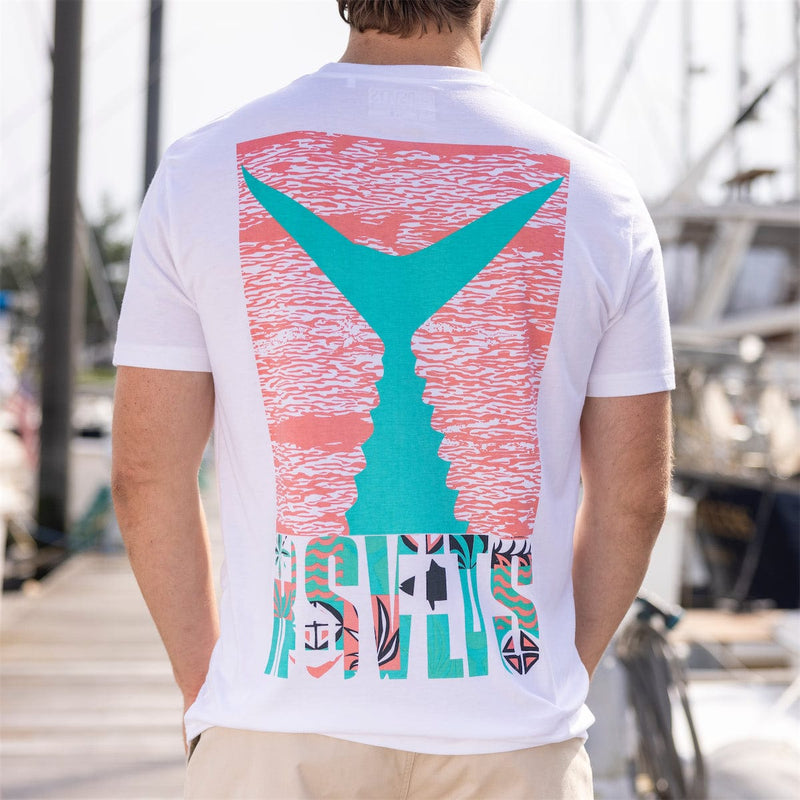 RSVLTS Shore Things Crewneck Tee in Pink — front view