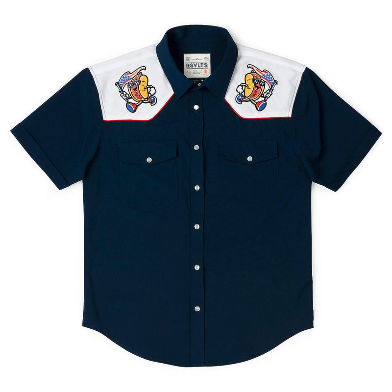 RSVLTS Frankee Doodle Dandy Roper Short Sleeve Shirt in Black — detail 2