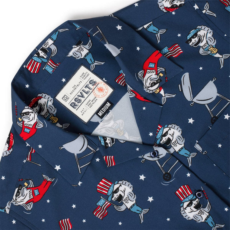 RSVLTS Fins & Freedom Women's KUNUFLEX Short Sleeve Shirt in Blue — detail 6