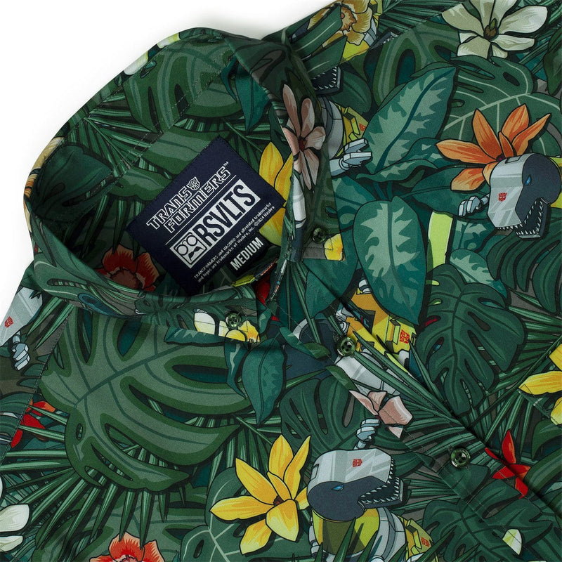 RSVLTS Trop & 'Lock KUNUFLEX Short Sleeve Shirt in Green — detail 3