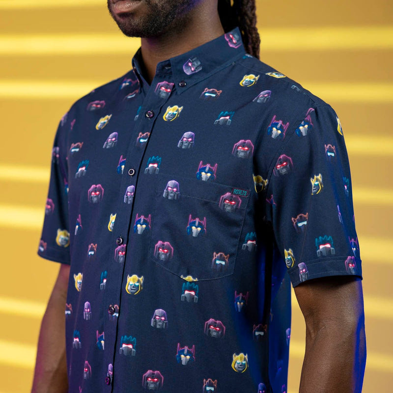 RSVLTS Energon84 KUNUFLEX Short Sleeve Shirt in Blue — front view
