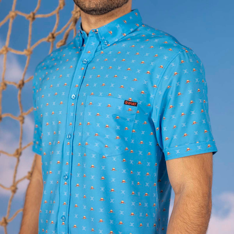 RSVLTS Lil Straw Hats KUNUFLEX Short Sleeve Shirt in Blue — detail 2