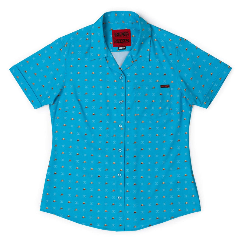 RSVLTS Lil Straw Hats Women's KUNUFLEX Short Sleeve Shirt in Blue — detail 2