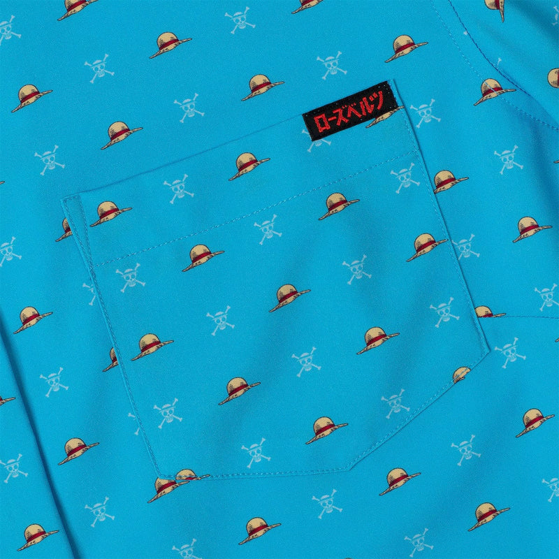 RSVLTS Lil Straw Hats Women's KUNUFLEX Short Sleeve Shirt in Blue — detail 4