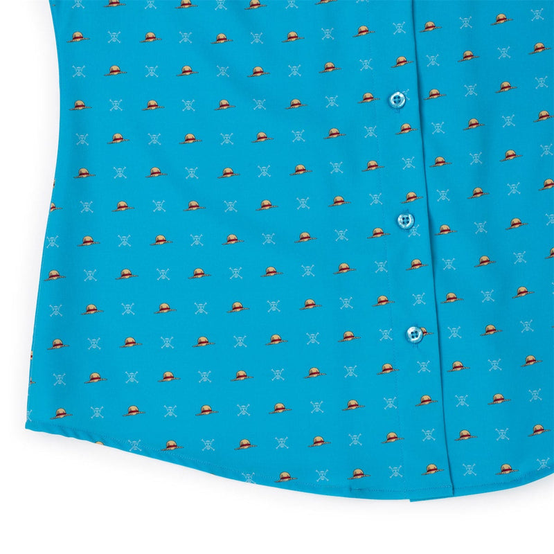 RSVLTS Lil Straw Hats Women's KUNUFLEX Short Sleeve Shirt in Blue — detail 7