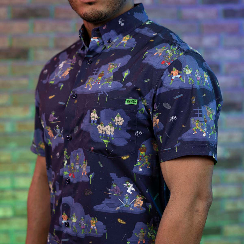 RSVLTS IncogNinja KUNUFLEX Short Sleeve Shirt in Blue — detail 2