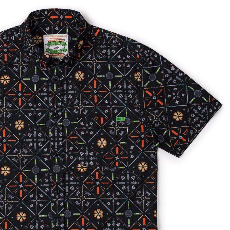 RSVLTS Splinter's Couch KUNUFLEX Short Sleeve Shirt in Black — detail 2