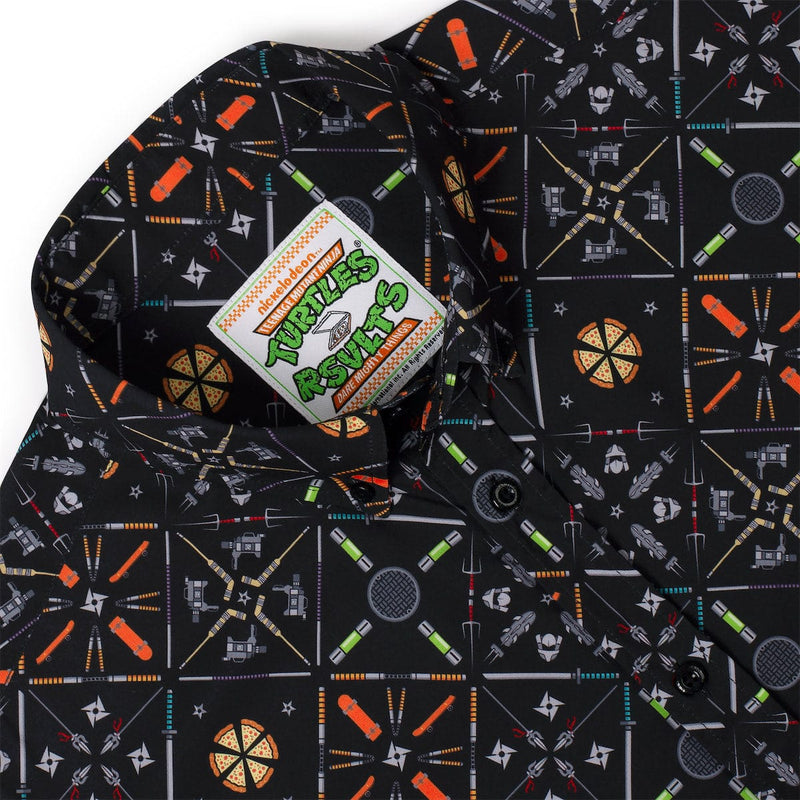 RSVLTS Splinter's Couch KUNUFLEX Short Sleeve Shirt in Black — detail 3