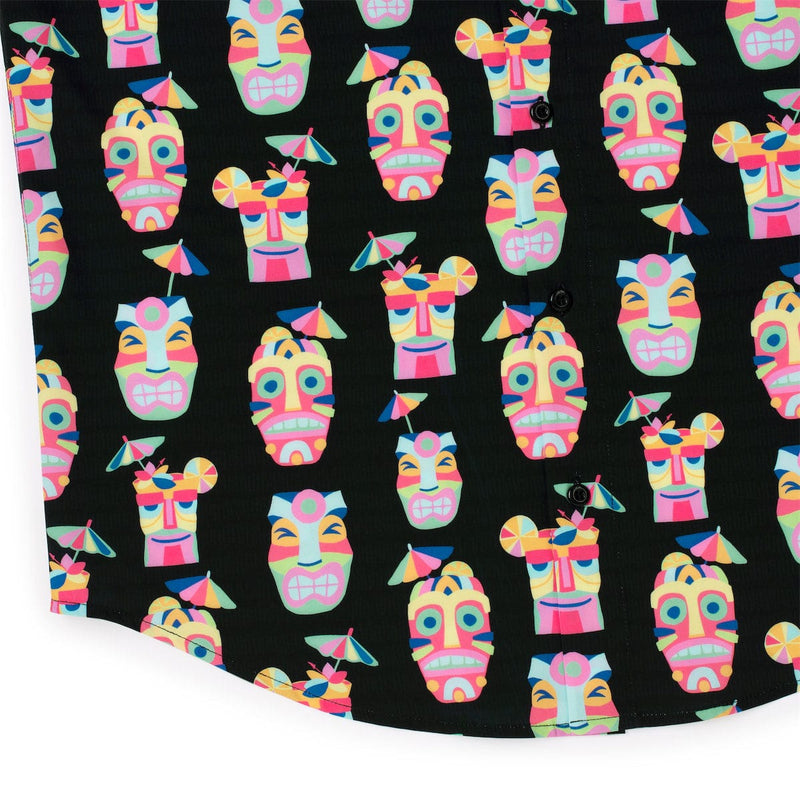 RSVLTS Tipsy Tiki KUNUFLEX Short Sleeve Shirt in Black — detail 8