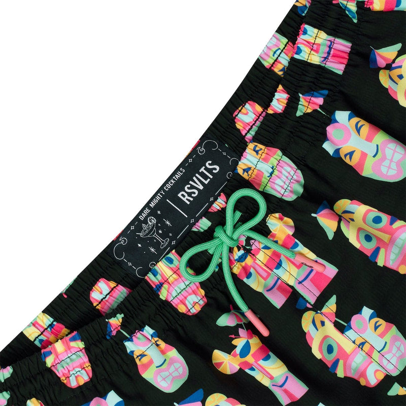 RSVLTS Tipsy Tiki Hybrid Shorts in Black — detail 4