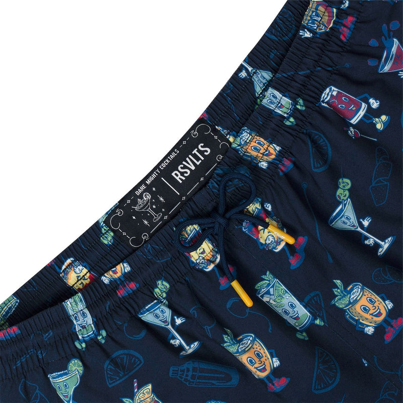RSVLTS Let's All Go to the Lobby Bar Hybrid Shorts in Blue — detail 4