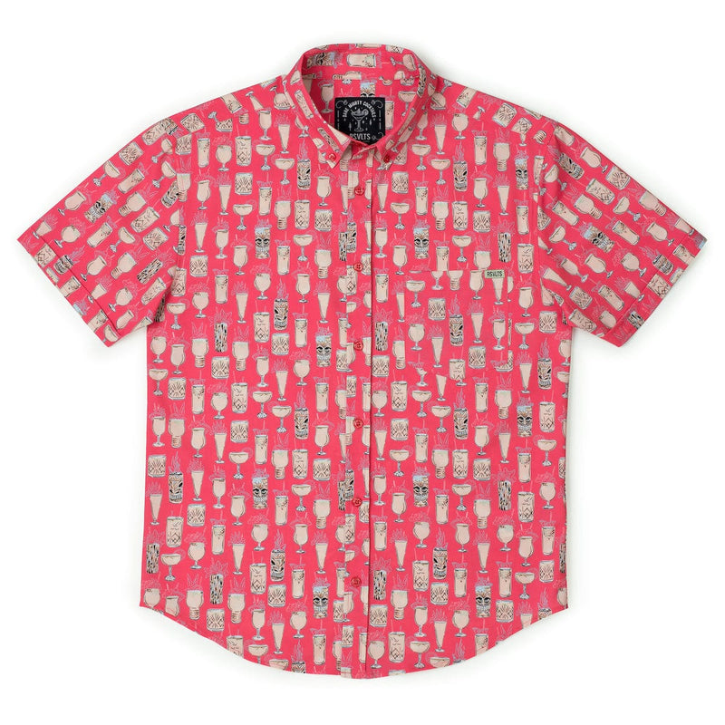RSVLTS Good Libations KUNUFLEX Short Sleeve Shirt in Pink — detail 5