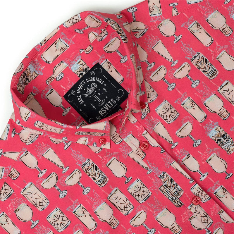 RSVLTS Good Libations KUNUFLEX Short Sleeve Shirt in Pink — detail 7