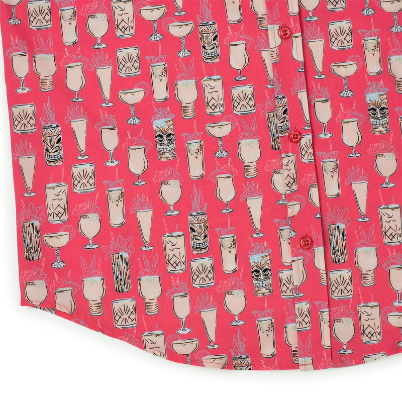 RSVLTS Good Libations KUNUFLEX Short Sleeve Shirt in Pink — detail 8