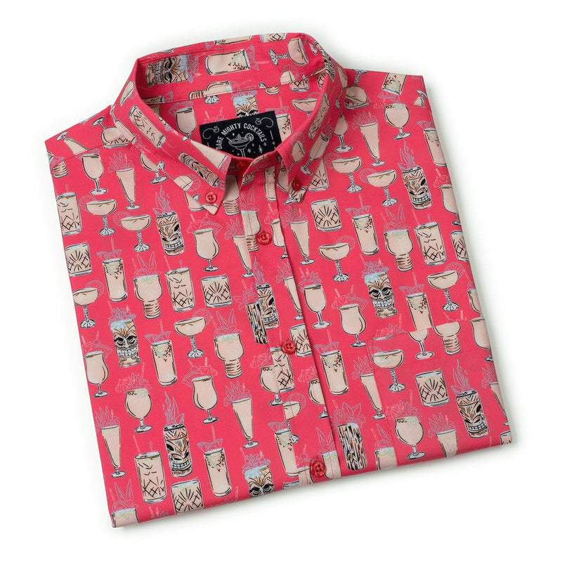 RSVLTS Good Libations KUNUFLEX Short Sleeve Shirt in Pink — detail 9