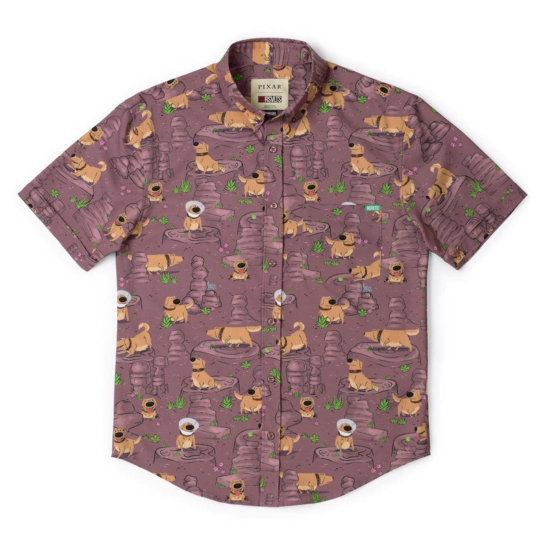 RSVLTS My Name Is Dug KUNUFLEX Short Sleeve Shirt in Brown — detail 3