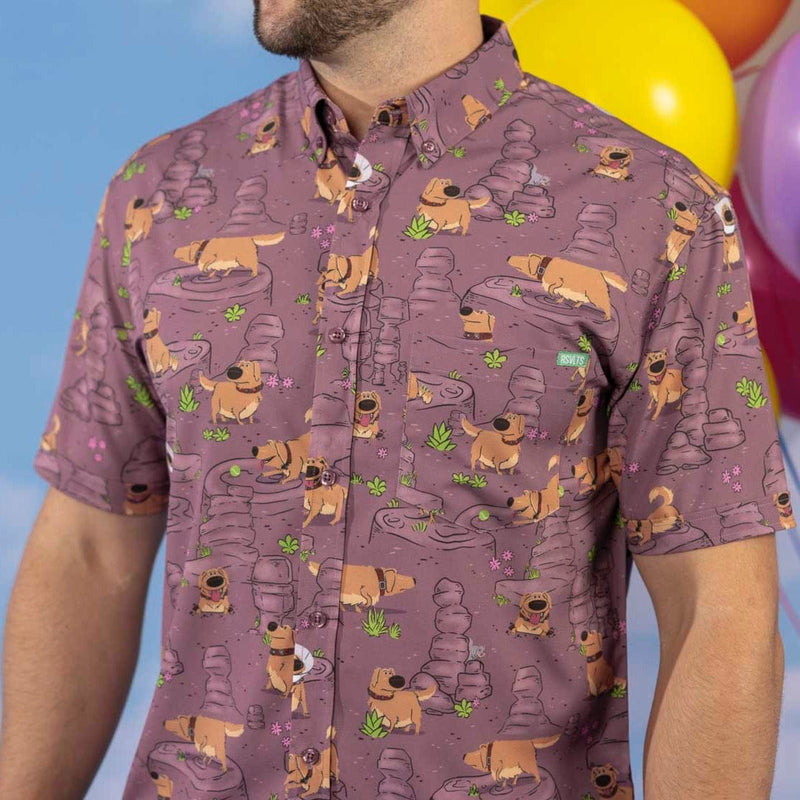 RSVLTS My Name Is Dug KUNUFLEX Short Sleeve Shirt in Brown — detail 4