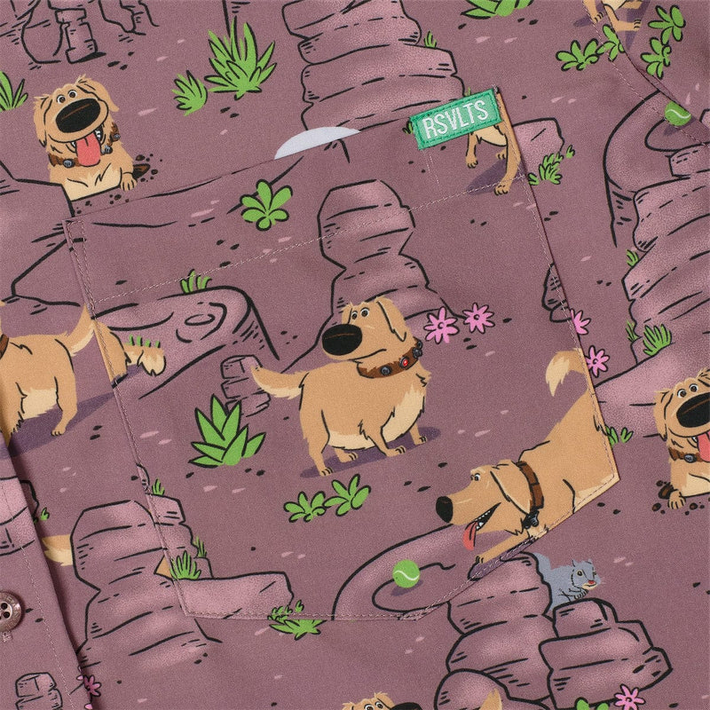 RSVLTS My Name Is Dug KUNUFLEX Short Sleeve Shirt in Brown — detail 5