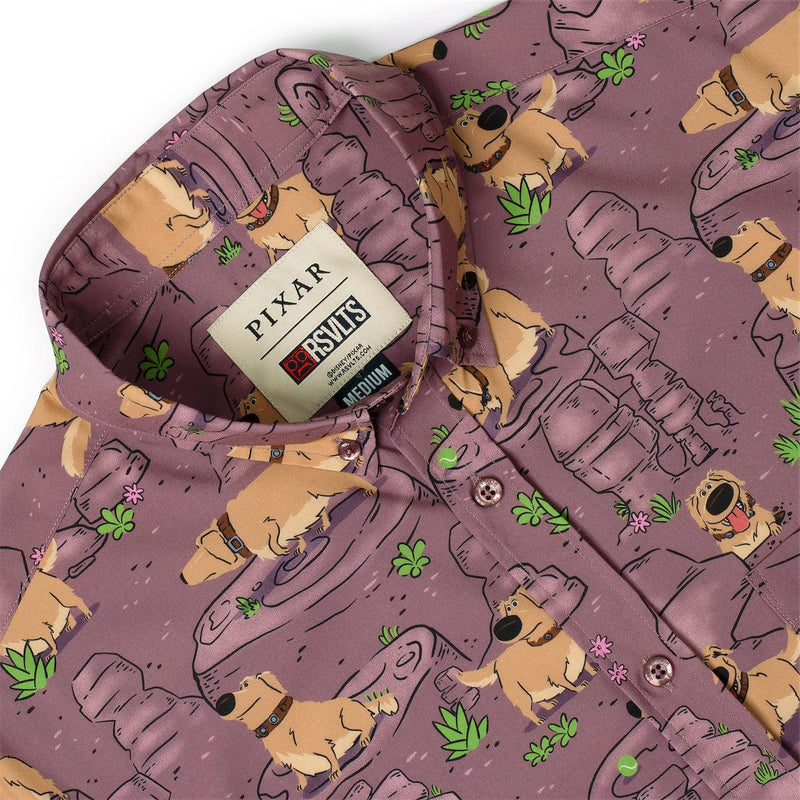 RSVLTS My Name Is Dug KUNUFLEX Short Sleeve Shirt in Brown — detail 6
