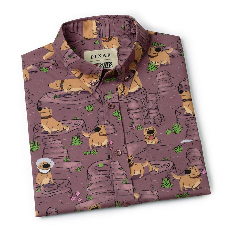 RSVLTS My Name Is Dug KUNUFLEX Short Sleeve Shirt in Brown — detail 8