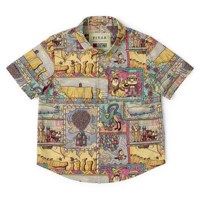 RSVLTS Paradise Found Preschool KUNUFLEX Short Sleeve Shirt in Brown — front view