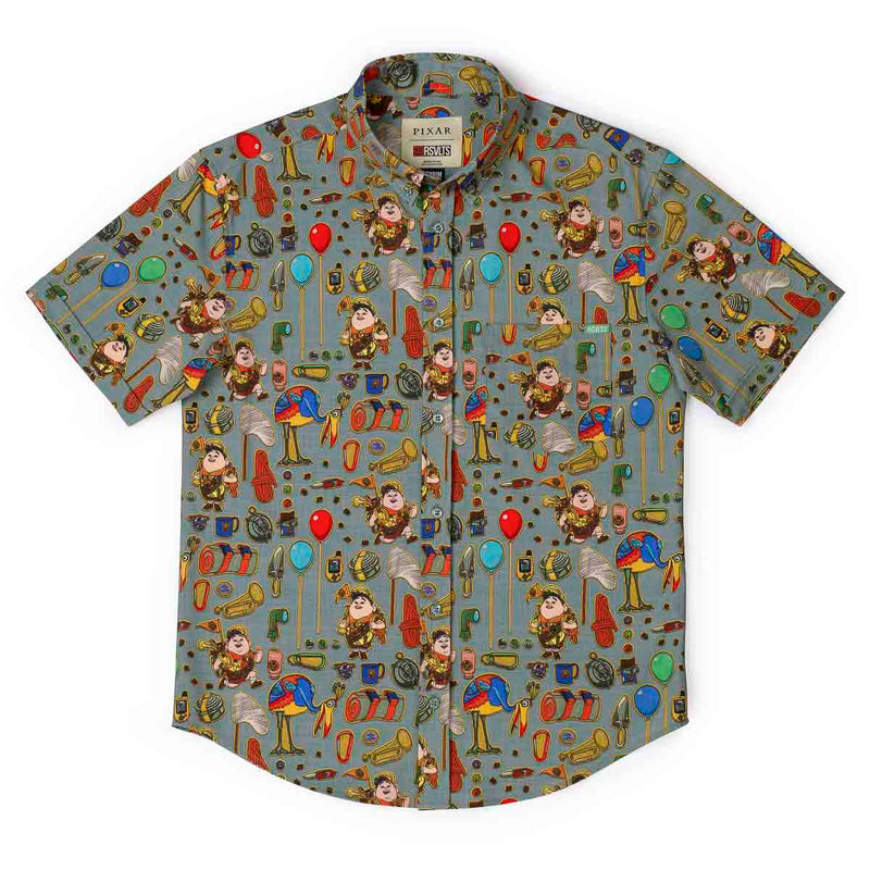 RSVLTS The Wilderness Must Be Explored KUNUFLEX Short Sleeve Shirt in Green — detail 5