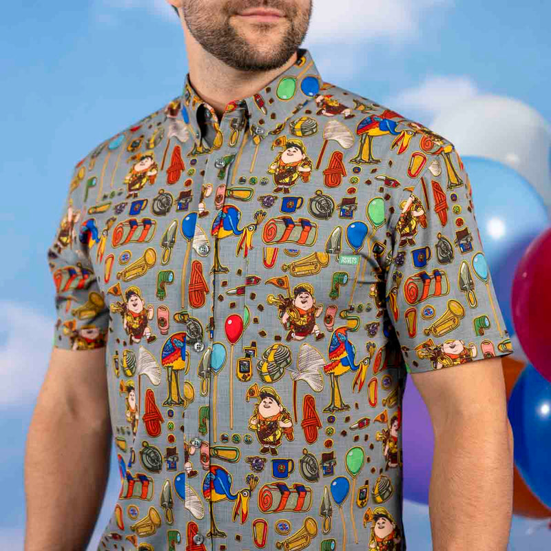 RSVLTS The Wilderness Must Be Explored KUNUFLEX Short Sleeve Shirt in Green — detail 6